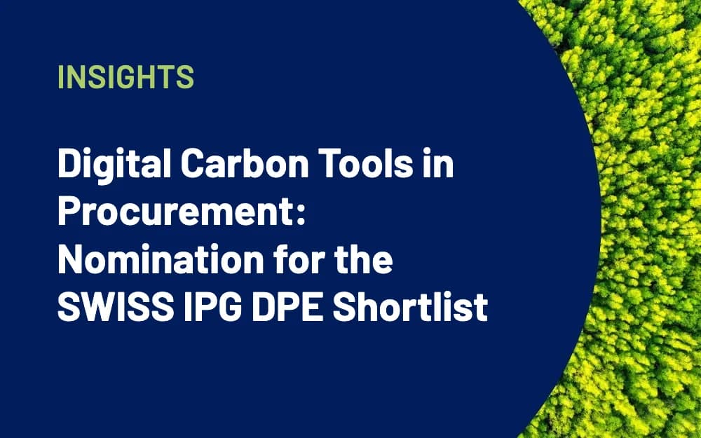 Digital carbon tools in procurement: nomination for the SWISS IPG DPE shortlist