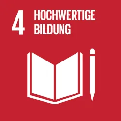 Logo des SDGs "Hochwertige Bildung"