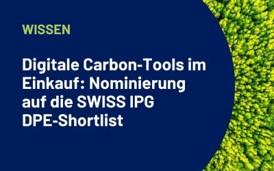 Digitale Carbon‑Tools im Einkauf: Nominierung auf die SWISS IPG DPE‑Shortlist